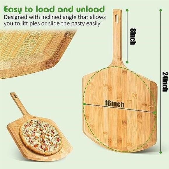 Pizza Peel 16 Inch, Natural Bamboo Pizza Peel - Picture 5 of 5